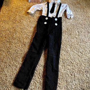 Halloween costume has been worn once, black and white color